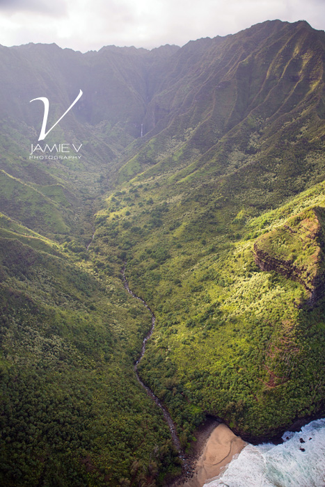Kaua'i Hawai'i Aerial Travel Photography - Hanakapi'ai Valley