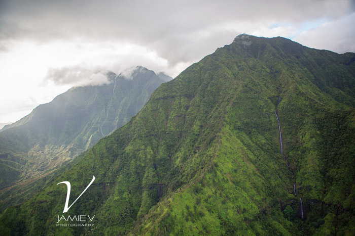 Kaua'i Hawai'i Aerial Travel Photography - Waterfalls