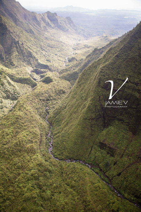 Kaua'i Hawai'i Aerial Travel Photography - Lush valleys