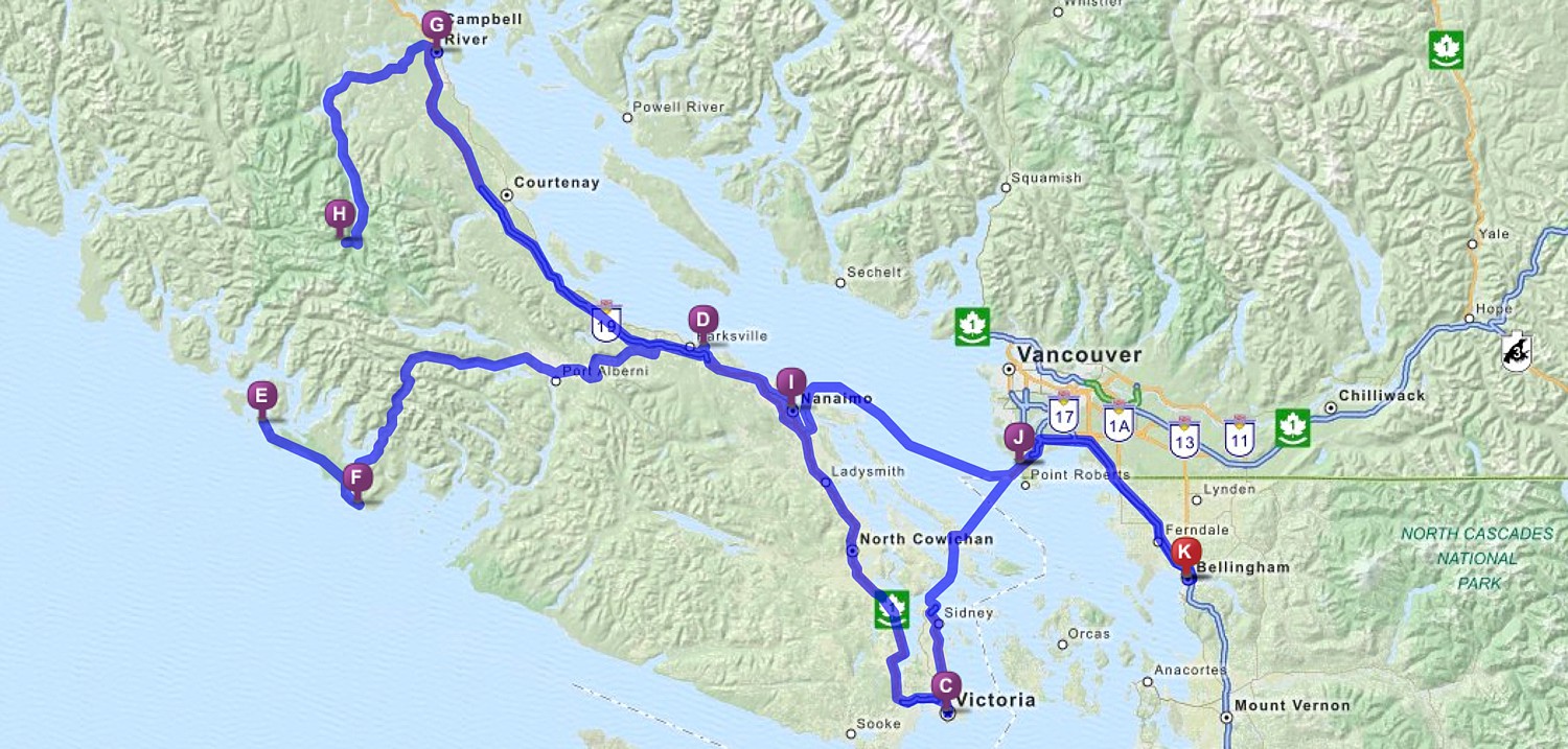 Vancouver Island Roadtrip Map | Jamie V Photography