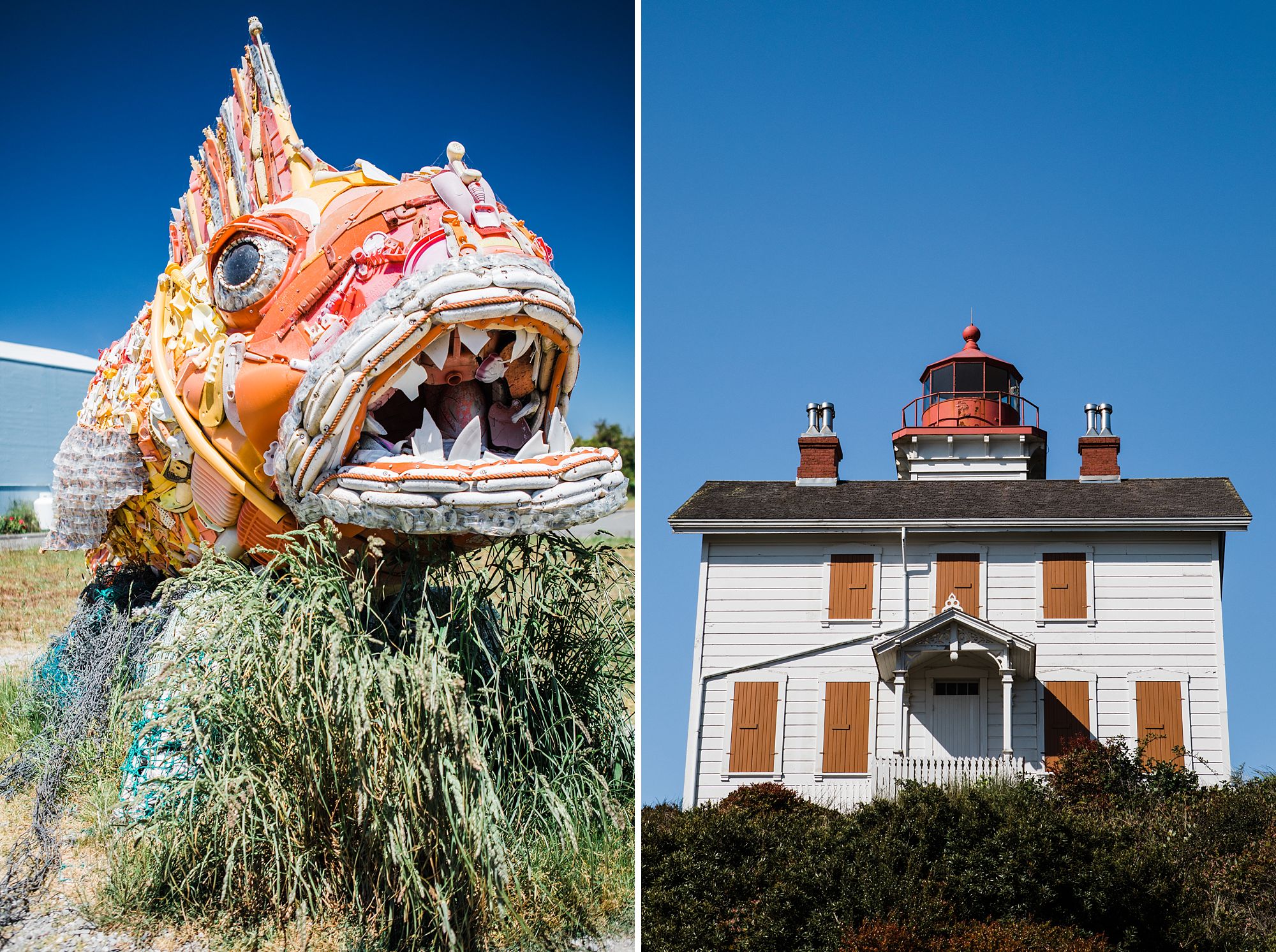 Oregon Coast - Bandon - Plastic art - Yaquina Bay Lighthouse