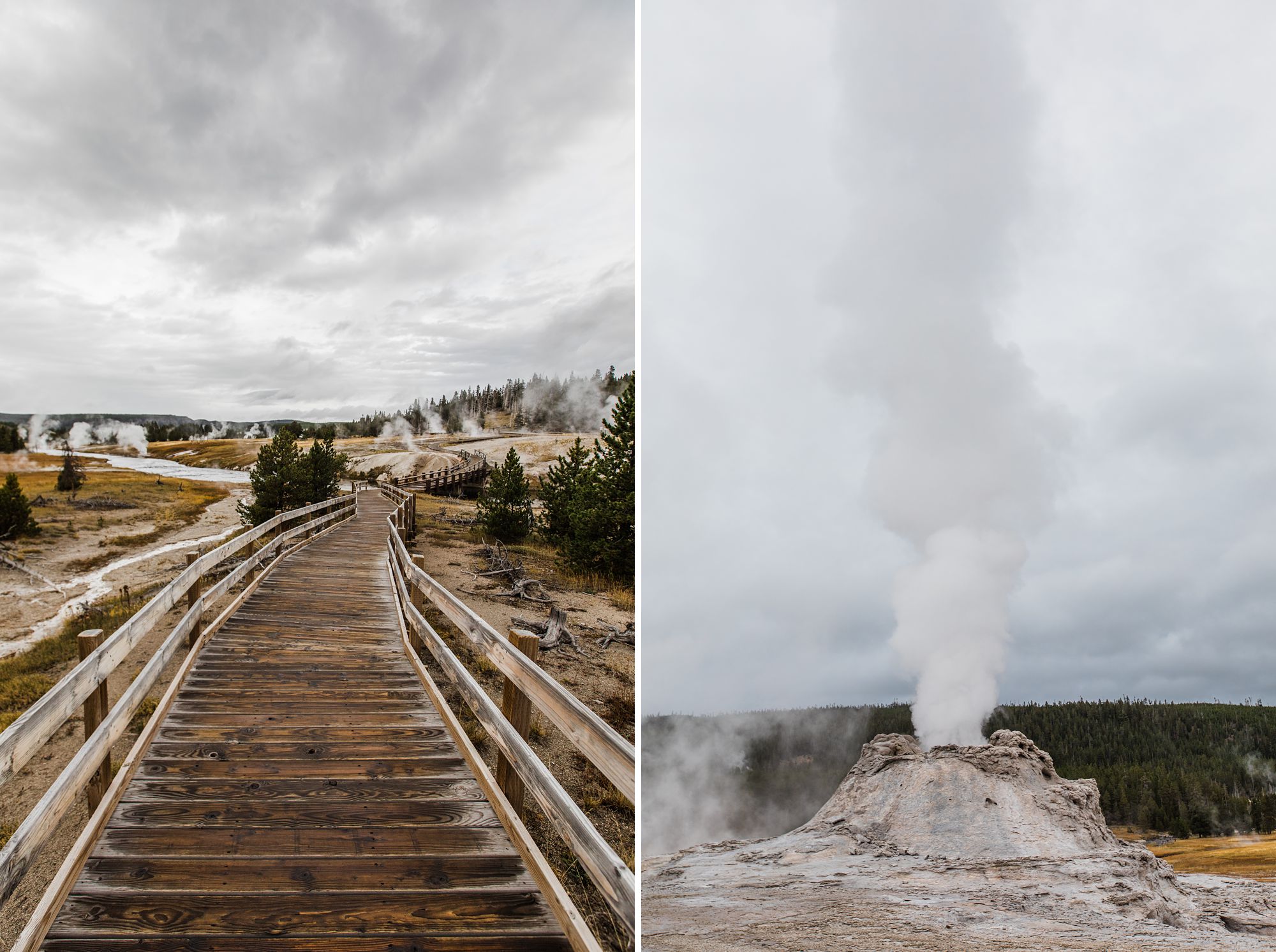 Upper-Geyser-Basin-boardwalk-Castle-Geyser-Yellowstone-National-Park